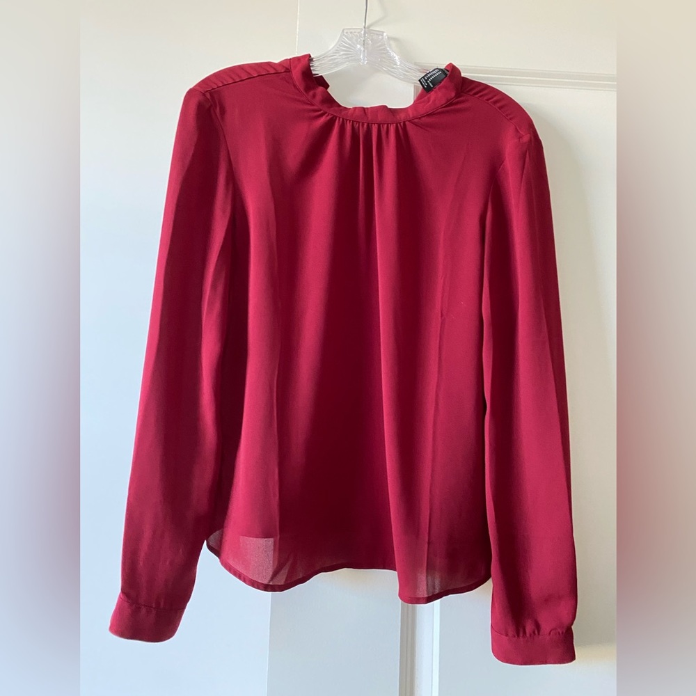 Red Forever 21 long sleeved blouse